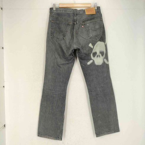 リーバイス Levis 501-0658 86年製 ボタン裏522 ボタンフライブラックデニム スカルデザイン メンズ W32L30