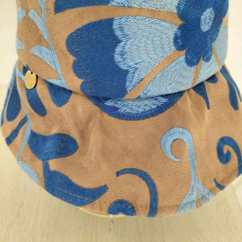 イタリア製 フラワー刺繍バケットハット レディース 60