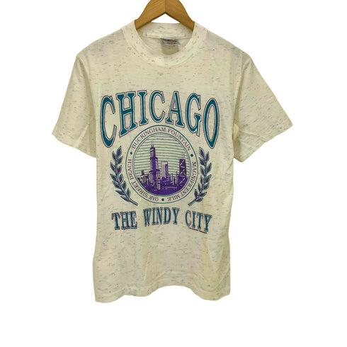 90S USA製 ONEITA POWER-T CHICAGO グラフィック プリント S/S クルーネック Tシャツ シングルステッチ コピーライト1994 メンズ import:S