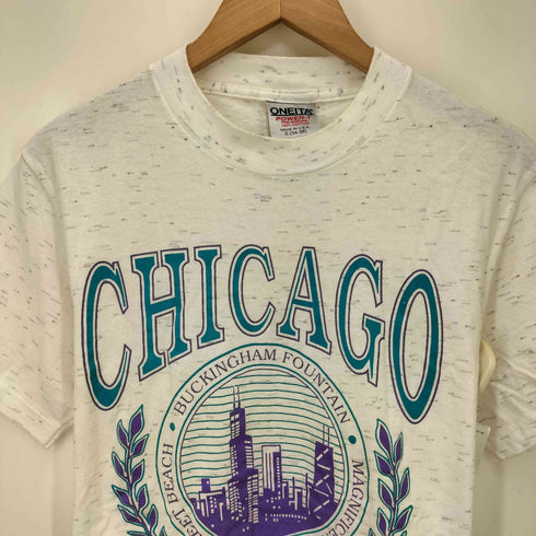 90S USA製 ONEITA POWER-T CHICAGO グラフィック プリント S/S クルーネック Tシャツ シングルステッチ コピーライト1994 メンズ import:S