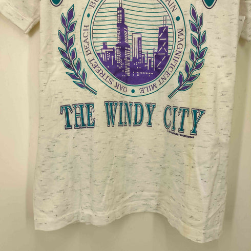 90S USA製 ONEITA POWER-T CHICAGO グラフィック プリント S/S クルーネック Tシャツ シングルステッチ コピーライト1994 メンズ import:S
