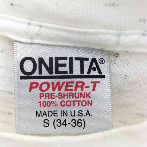 90S USA製 ONEITA POWER-T CHICAGO グラフィック プリント S/S クルーネック Tシャツ シングルステッチ コピーライト1994 メンズ import:S