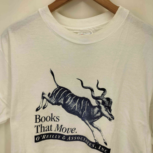 80-90S USA製 HANES BEEFY ボディ 企業 グラフィック プリント S/S クルーネック Tシャツ シングルステッチ メンズ import:M