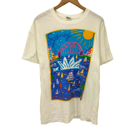 90S オーストラリア コットン S/S クルーネック Tシャツ シングルステッチ コピーライト91 メンズ import:S