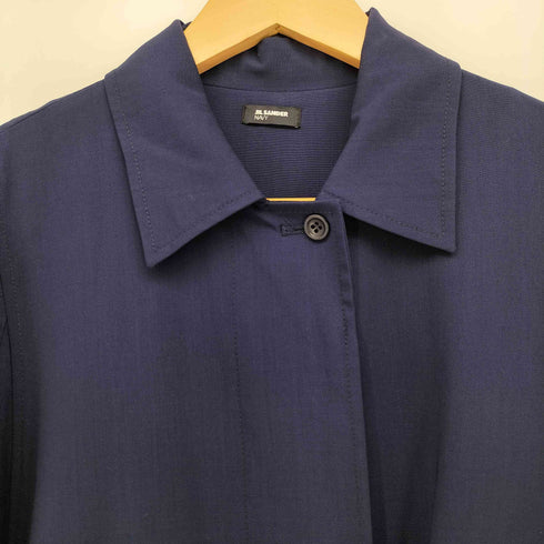 ジルサンダーネイビー JIL SANDER NAVY イタリア製 比翼 ステンカラーコート レディース FR:34