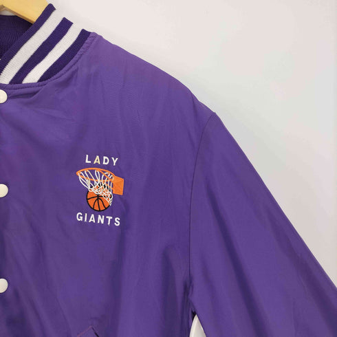 ホロウェイ HOLLOWAY 70S~80S USA製 LADY GIANTS バスケットボール 刺繍 ナイロン スタジアム ジャケット スタジャン メンズ import:M