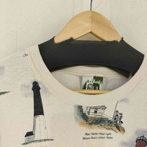 90S USA製 ART UNLIMITED 灯台 オールオーバープリントTee メンズ