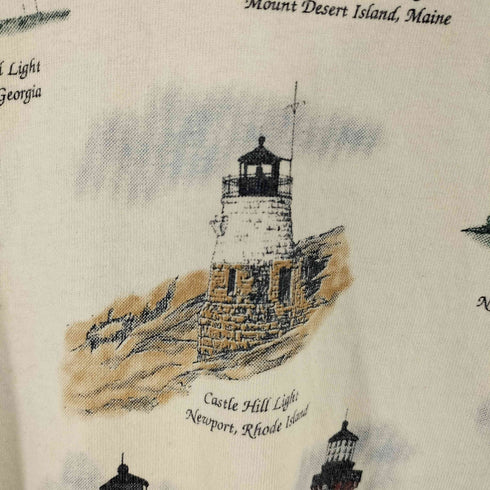 90S USA製 ART UNLIMITED 灯台 オールオーバープリントTee メンズ