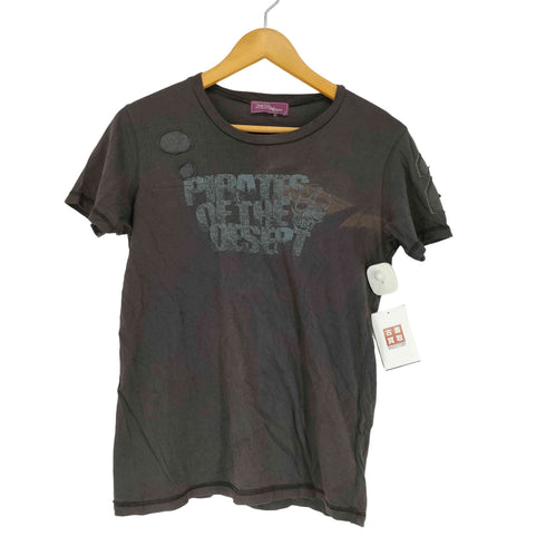 ニーキューイチニーキューゴーオム 291295=HOMME スカルプリント リペアデザイン 半袖Tシャツ カットソー Y2K メンズ JPN:2