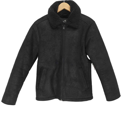 ホリスター Hollister フェイクスウェード 裏地ボア ムートンジャケット メンズ import:XS