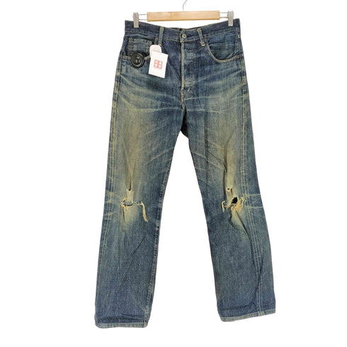 リーバイス Levis 96年製 日本製 702-XX シンチバック ボタンフライダメージデニムパンツ メンズ W32L36