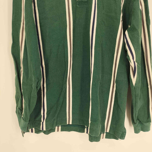 エディーバウアー Eddie Bauer 90S 白タグ 襟コーデュロイ ストライプ L/S ポロシャツ メンズ import:L