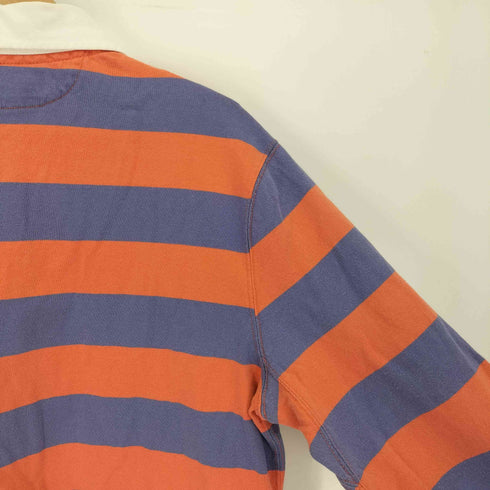 ポロバイラルフローレン Polo by RALPH LAUREN CUSTOM FIT ポニー刺繍 ボーダー柄 ラガーシャツ ポロシャツ メンズ import:L