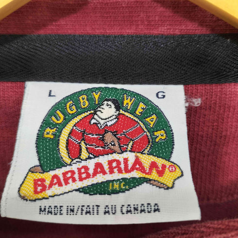 バーバリアン BARBARIAN 90S カナダ製 ヘンリーネック S/S ラガーシャツ メンズ LG