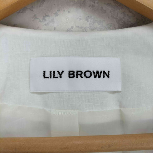 リリーブラウン Lily Brown 22AW スクエアネック 金ボタン ツイードロングジャケット レディース JPN:1