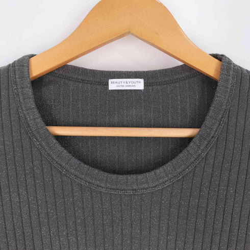ビューティーアンドユースユナイテッドアローズ BEAUTY & YOUTH UNITED ARROWS ラメワイドリブラウンドネックカットソー レディース FREE