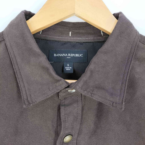 バナナリパブリック BANANA REPUBLIC スウェード スナップボタン シャツ メンズ import:L