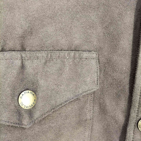 バナナリパブリック BANANA REPUBLIC スウェード スナップボタン シャツ メンズ import:L