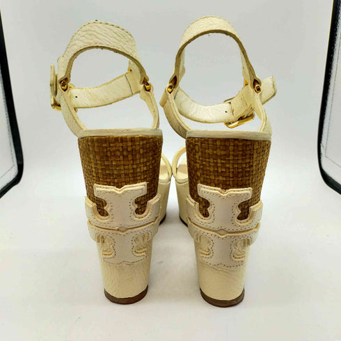 トリーバーチ TORY BURCH ヒール ロゴ パッチ 厚底 レザー パンプス レディース