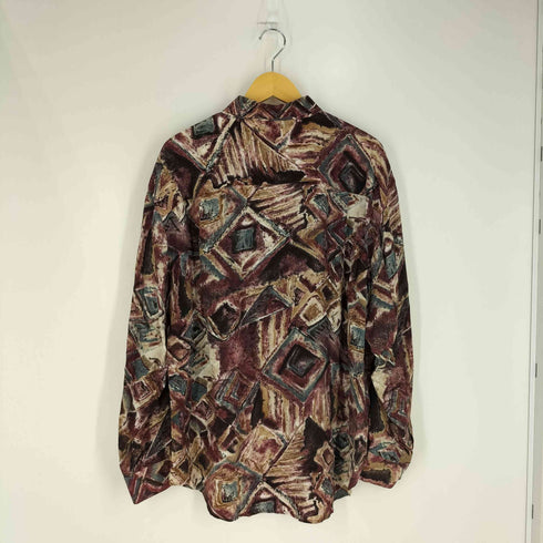 AGGIO 総柄 レーヨン シャツ メンズ import:L