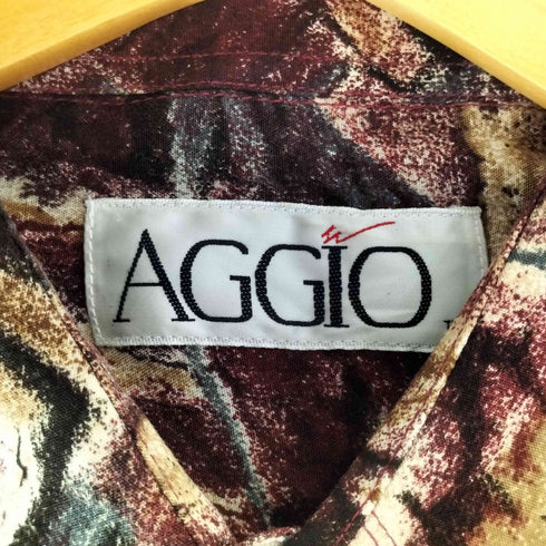 AGGIO 総柄 レーヨン シャツ メンズ import:L