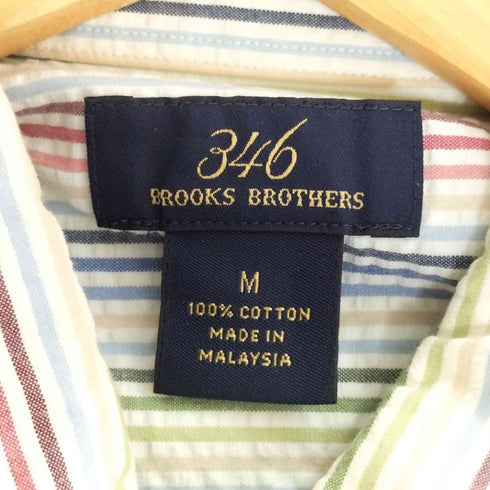 ブルックスブラザーズ 346 BROOKS BROTHERS シアサッカー マルチカラー ボタンダウン ストライプ シャツ メンズ import:M