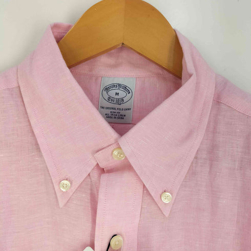 ブルックスブラザーズ BROOKS BROTHERS SLIM FIT ALL IRISH LINEN オール アイリッシュ リネン ボタンダウン シャツ メンズ import:M