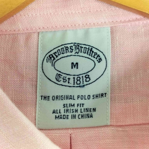 ブルックスブラザーズ BROOKS BROTHERS SLIM FIT ALL IRISH LINEN オール アイリッシュ リネン ボタンダウン シャツ メンズ import:M
