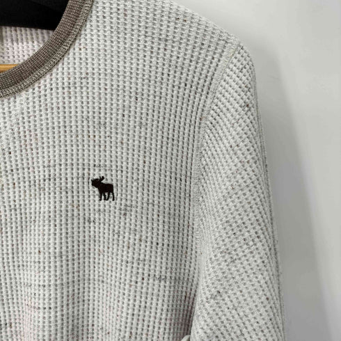 アバクロンビーアンドフィッチ Abercrombie & Fitch MUSCLE 刺繍ロゴ サーマル ワッフル ロングスリーブカットソー メンズ L
