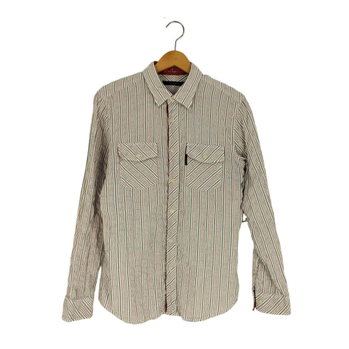 カルバンクラインジーンズ Calvin Klein Jeans ダブルポケット ストライプ レギュラーカラー シャツ メンズ import:L