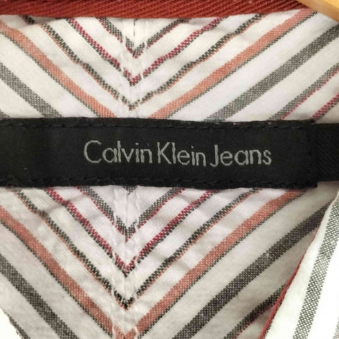 カルバンクラインジーンズ Calvin Klein Jeans ダブルポケット ストライプ レギュラーカラー シャツ メンズ import:L