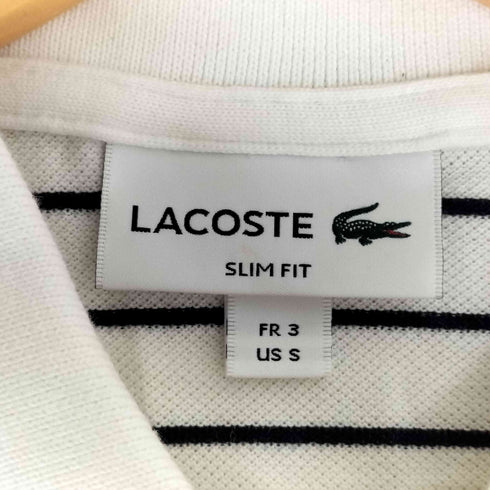 ラコステ LACOSTE SLIM FIT ロゴ刺繍 ボーダー 鹿の子 ポロシャツ メンズ import:S