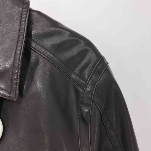 トミーヒルフィガー TOMMY HILFIGER ジップアップ レザー ジャケット メンズ import:M