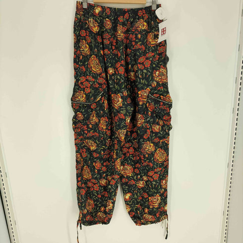 ケンゾー KENZO 総柄 花柄 薔薇 ドローコード シルク カーゴ パンツ メンズ M
