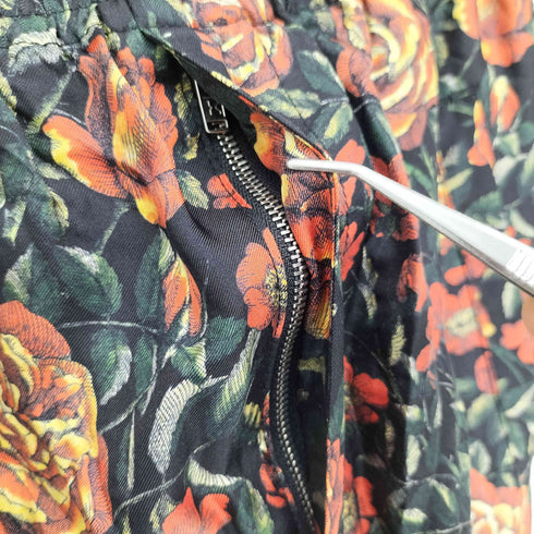 ケンゾー KENZO 総柄 花柄 薔薇 ドローコード シルク カーゴ パンツ メンズ M