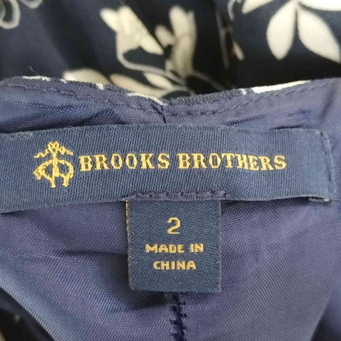 ブルックスブラザーズ BROOKS BROTHERS 花柄 バックオープン フレンチスリーブワンピース レディース US:0-2