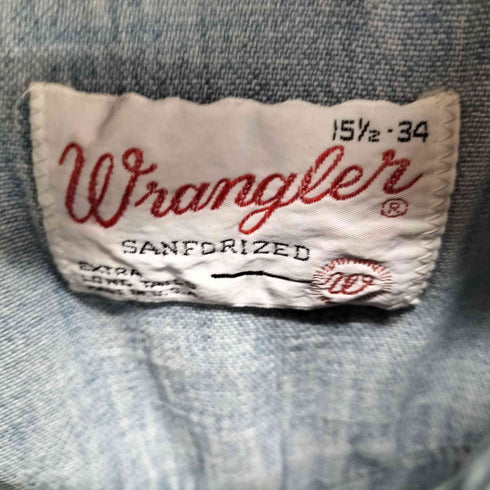 ラングラー Wrangler 70S USA製 L/S デニムウエスタンシャツ メンズ 15 1/2・34