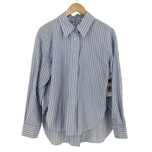ザラ ZARA バックリボンストライプオーバーサイズシャツ レディース import:XS