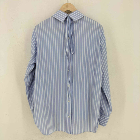 ザラ ZARA バックリボンストライプオーバーサイズシャツ レディース import:XS