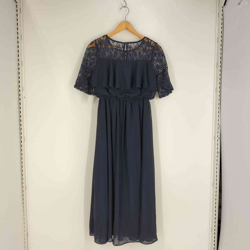 DRESS+ 花柄レース フリル ドレス マキシ ワンピース パーティードレス レディース JPN:M