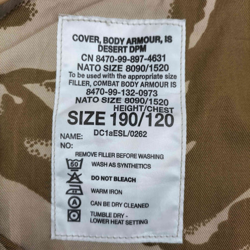 ブリティッシュアーミー BRITISH ARMY デザートDPMカモ BODY ARMOUR メンズ 190/120