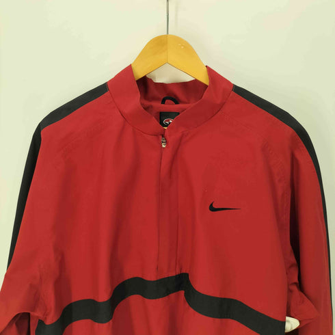 ナイキ NIKE 00S 08AW FIT スウッシュ ロゴ 刺繍 ハーフジップ プルオーバー メンズ import:L