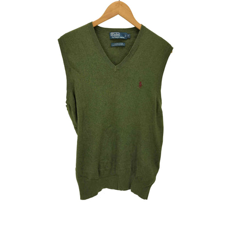ポロバイラルフローレン Polo by RALPH LAUREN PIMA COTTON ポニー 刺繍 Vネック コットン ニット ベスト メンズ import:S