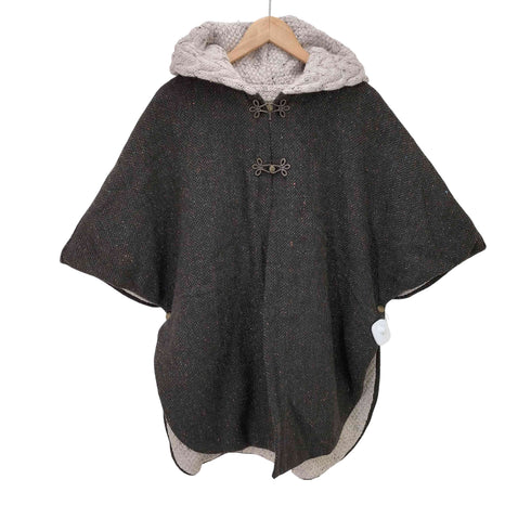 ARAN SWEATER MARKET アイルランド製 MERINO WOOL ネップ ウール ポンチョ メンズ S/M