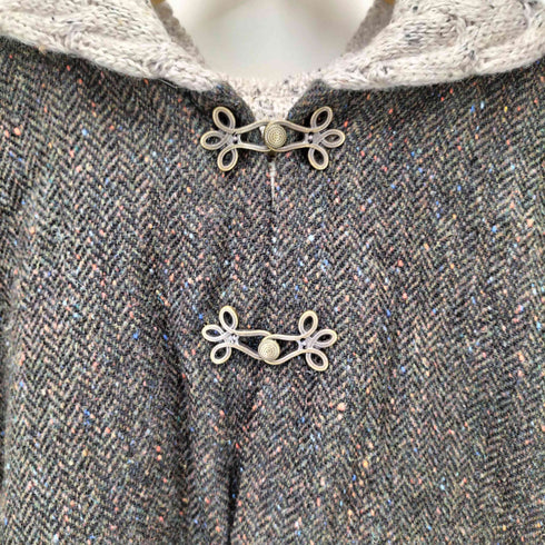 ARAN SWEATER MARKET アイルランド製 MERINO WOOL ネップ ウール ポンチョ メンズ S/M