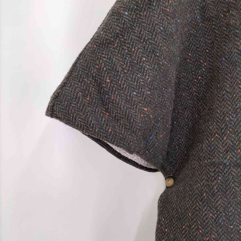 ARAN SWEATER MARKET アイルランド製 MERINO WOOL ネップ ウール ポンチョ メンズ S/M