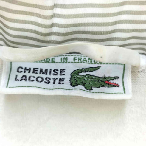 シュミーズラコステ CHEMISE LACOSTE 70-80S フランス製 裏地パイル ワンポイント ワッペン パッカブルフード ストライプ ジャケット メンズ 5