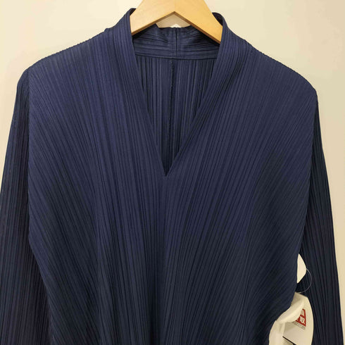 プリーツプリーズイッセイミヤケ PLEATS PLEASE ISSEY MIYAKE Vネック プリーツロングスリーブワンピース レディース JPN:2