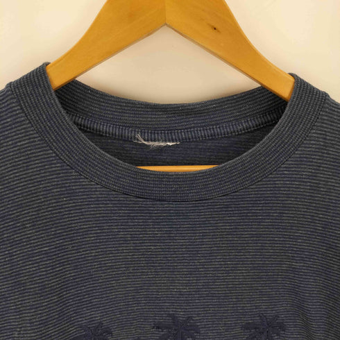 シングルステッチ 刺繍デザインクルーネックTシャツ メンズ