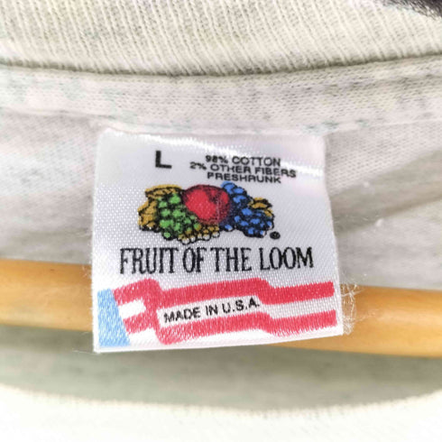 フルーツオブザルーム FRUIT OF THE LOOM 90S USA製 シングルステッチ プリントクルーネックTシャツ メンズ import:L